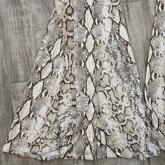 Savanna Jane Pants Womens L Snake Print Flared Knit Stretch High Waist Boho Y2K - Picture 10 of 12